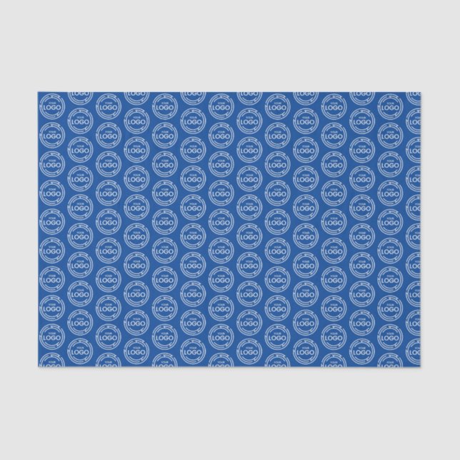 Custom Blue Business Logo Tissue Paper (Front)