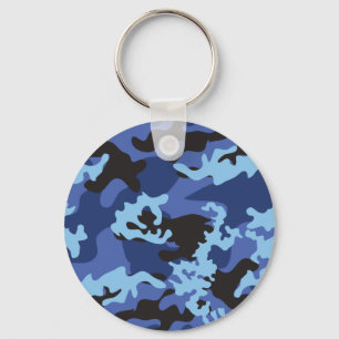 Custom Blue Camo Keychain