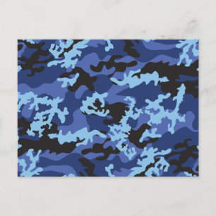 Custom Blue Camo Postcard