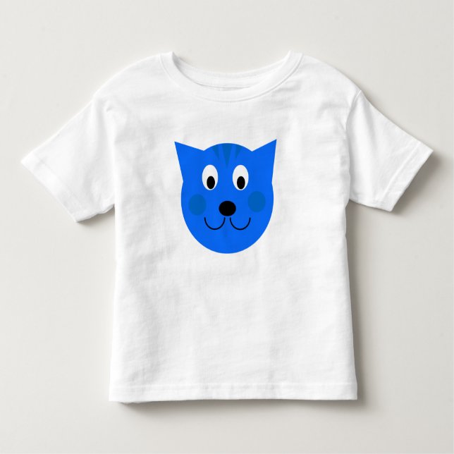 Custom Blue Cat/Kitten/ Tiger Toddler  Hoodie T-Shirt (Front)