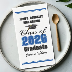 Custom Blue Class of 2026 Graduation Party Napkin