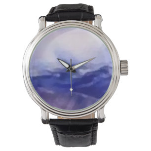 Custom blue clock watch