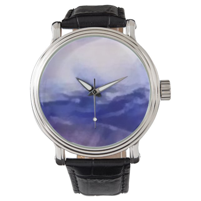 Custom blue clock watch (Front)