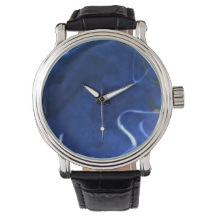 Custom blue clock watch