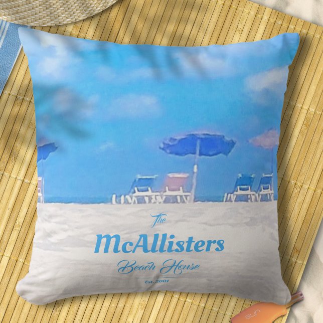 Custom Blue Coastal Beach House Cushion (Creator Uploaded)
