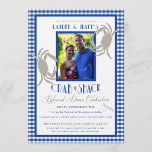 Custom Blue Crab Shack Rehearsal Dinner Invitation