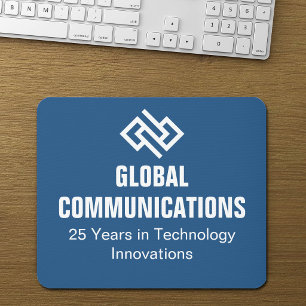 Custom Blue Cyber Technology Computer Company Mouse Pad