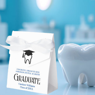 Custom Blue Dental School Graduation Party Favour Box