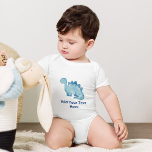 Custom Blue Dino Baby Bodysuit – Cute Gift