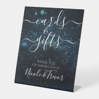 Custom Blue Dust Explosion Cards & Gifts Pedestal Sign