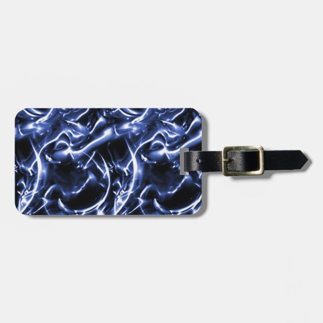 Custom Blue Electric Luggage Tag (Front Horizontal)