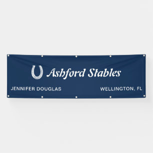 Custom Blue Equestrian Stall Horse Show Banner