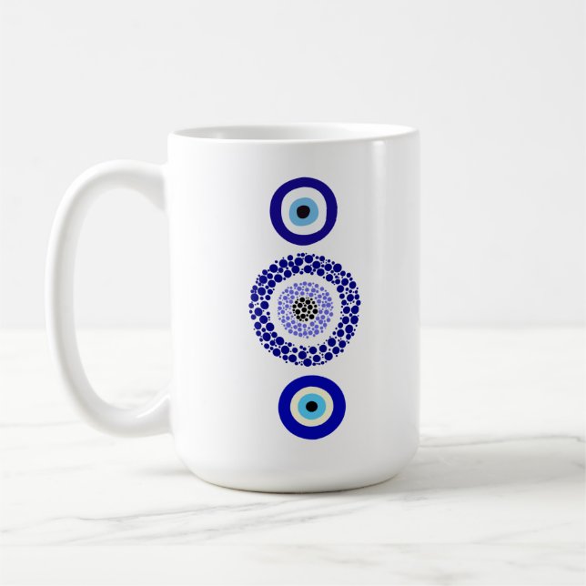 Custom Blue Eye Ceramic Mug (Left)