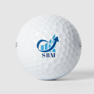 Custom Blue Finance Monogram Golf Balls