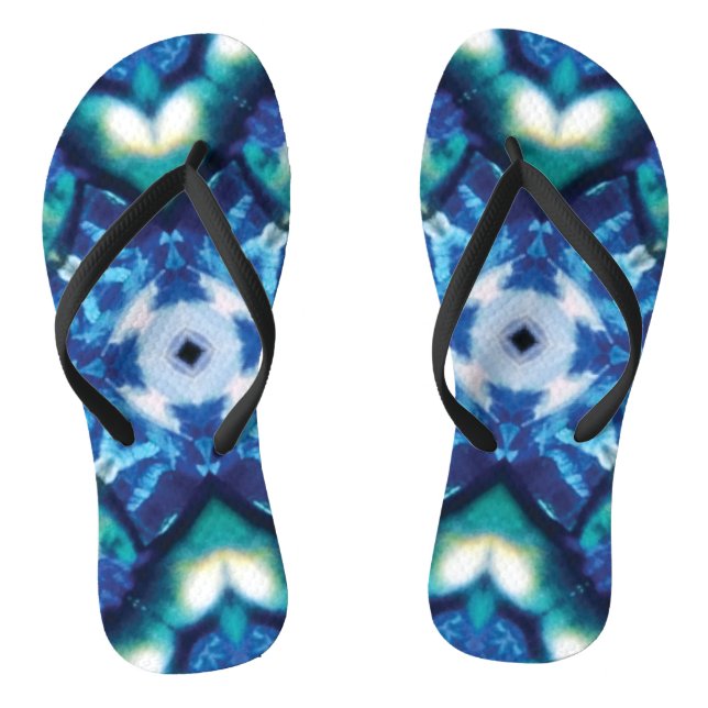 Custom blue flip flops (Footbed)