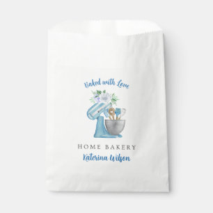 Custom Blue Floral Home Bakery Favour Bags