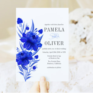 Custom Blue Floral Invitation