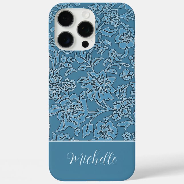 Custom Blue Floral iPhone / iPad case (Back)