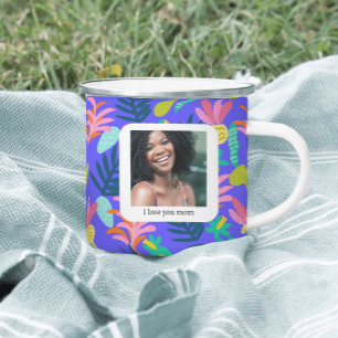 Custom blue floral mother love Mug