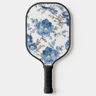 Custom Blue Floral Pickleball Paddle