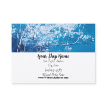 Custom Blue Floral Standard, 3.5" x 2.0" Business