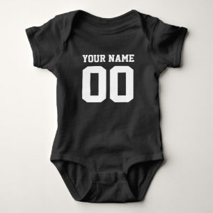 Custom blue football jersey number baby bodysuit