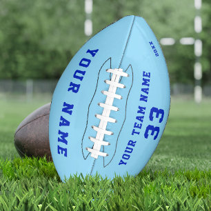 Custom Blue Football with Name Number Team Name