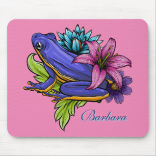 Custom Blue Frog  Mouse Pad