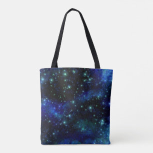 Custom Blue Galaxy Tote Bag