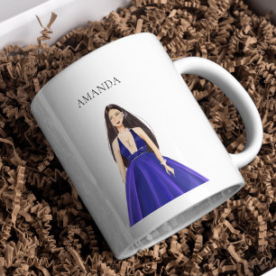 custom Blue, girl drawing Coffee Mug