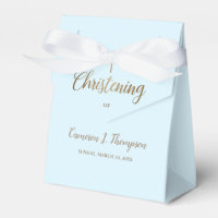 Custom Blue gold cross Christening thank you