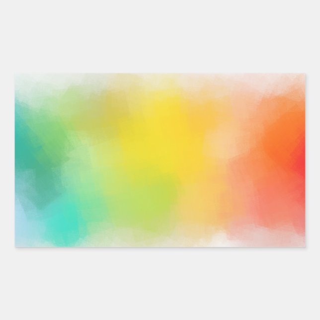 Custom Blue Green Pink Red Yellow Orange Blank Rectangular Sticker (Front)
