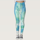 Custom Blue Green White Trendy Modern Abstract Leggings<br><div class="desc">Custom Blue Green White Trendy Modern Abstract Template Leggings.</div>