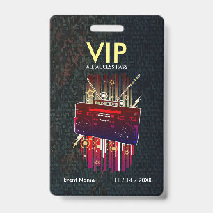 Custom Blue Grey VIP Pass With Professional Modern ID Badge
