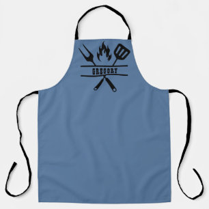 Custom Blue Grilling Apron