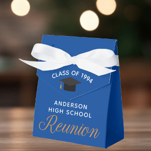 Custom Blue High School Reunion Party Favour Box