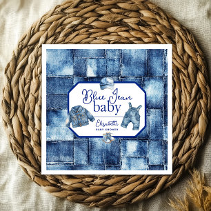 Custom Blue Jean Baby Denim Themed Baby Shower Napkin