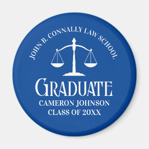 Custom Blue Law School Graduation Keepsake Magnet