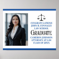 Custom Blue Law School Photo Graduation Party