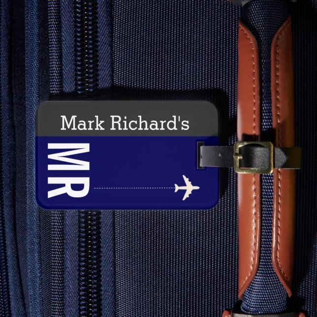 Custom Blue Luggage Tag (Front Insitu 4)