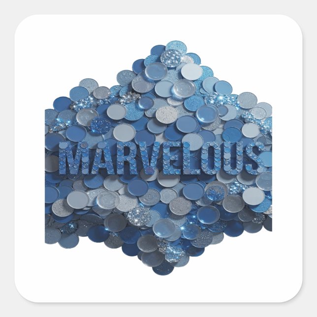 Custom Blue MARVELOUS Sticker Motif (Front)