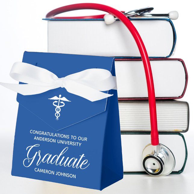 Custom Blue Medical School Graduation Party Favour Box (Creator Uploaded)
