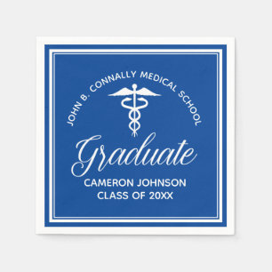Custom Blue Medical School Graduation Party Napkin