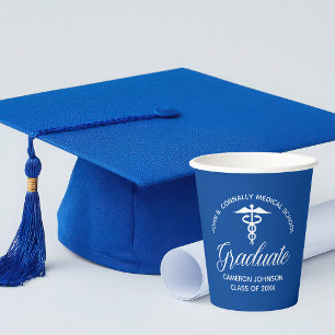 Custom Blue Medical School Graduation Party Paper Cups