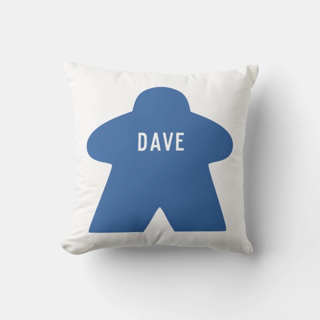 Custom Blue Meeple Pillow | Single & Patterned (Front)