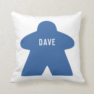Custom Blue Meeple Pillow   Single & Patterned