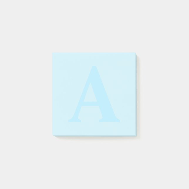 Custom Blue Monogram Post-it® Notes (Front)