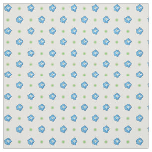 Custom Blue Morning Glory Floral Polka Dot Fabric