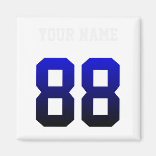 Custom Blue Number 88 Personalized T Shirt Magnet