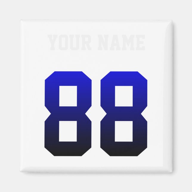 Custom Blue Number 88 Personalized T Shirt  Magnet (Front)